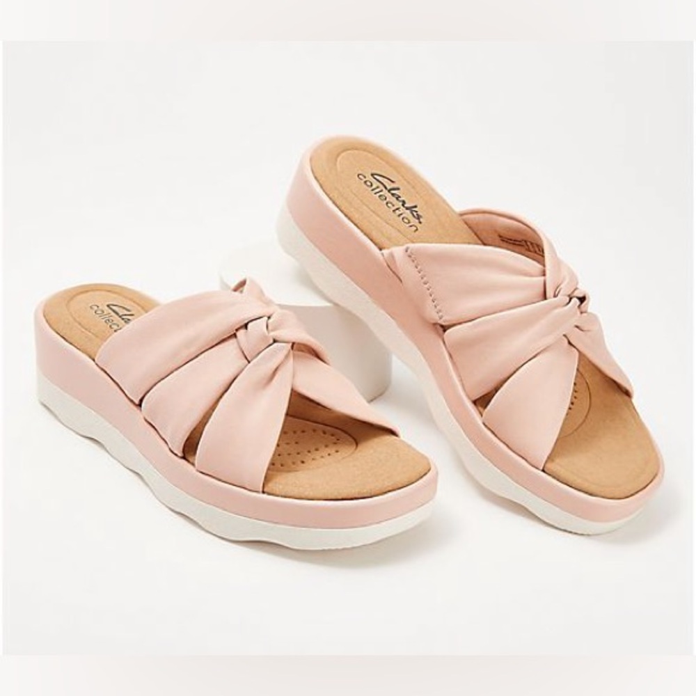 Clarks Clara Charm Womens Laceless Slip On Slide Sandals